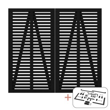 Plus dobbeltlåge Harmoni sort inkl. beslag 200x180 cm