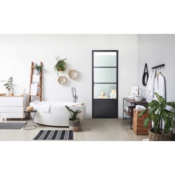 Kit' Atelier svingdør Loft sort højre alu 208,9x88,6 cm