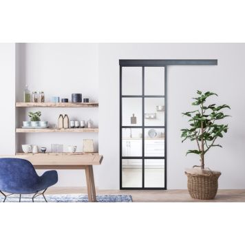 Kit' Atelier skydedør Urban sort alu 212,8x93 cm