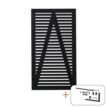 Plus enkeltlåge Tokyo sort inkl. beslag 100x180 cm