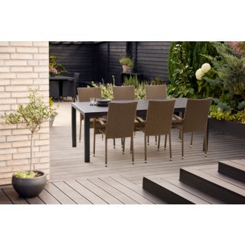 Sunfun havemøbelsæt Bordeaux/Anna med 6 stole natur