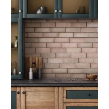 Colour Ceramica vægflise Broadway pink 20x6,5 cm 0,5 m²
