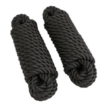 Fortøjningsline 12mm pp sort 6 meter 2stk.