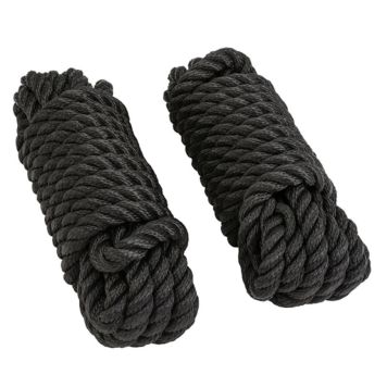 Fortøjningsline 14mm pp sort, 6 meter 2stk.