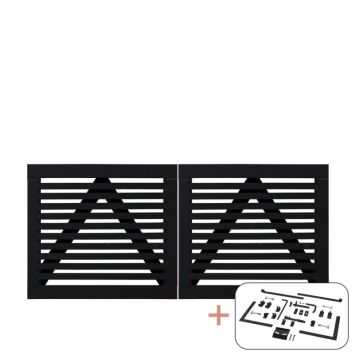 Plus dobbeltlåge Tokyo sort inkl. beslag 200x90 cm