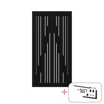 Plus enkeltlåge Tangent sort inkl. beslag 95x180 cm