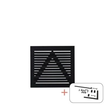 Plus enkeltlåge Osaka sort inkl. beslag 100x93 cm