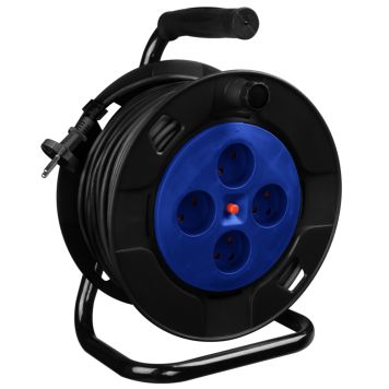 Kabeltromle 4 udtag u/jord 16A/250V IP20 H05VV-F 23,5 m 