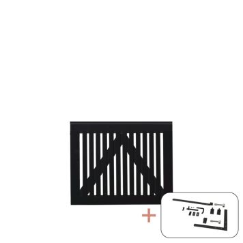 Plus enkeltlåge Sendai sort inkl. beslag 100x80 cm