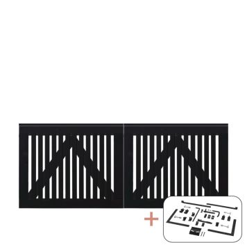 Plus dobbeltlåge Sendai sort inkl. beslag 200x80 cm