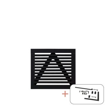 Plus enkeltlåge Tokyo sort inkl. beslag 100x90 cm