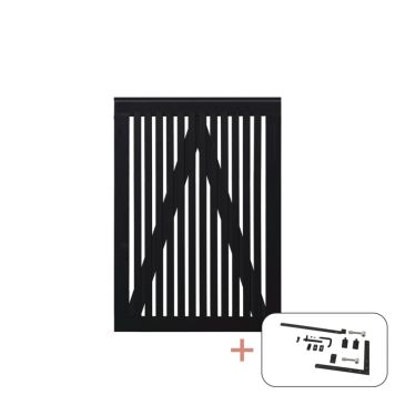 Plus enkeltlåge Sendai sort inkl. beslag 100x140 cm