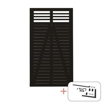 Plus enkeltlåge Decora sort inkl. beslag 100x180 cm