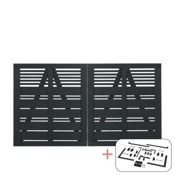 Plus dobbeltlåge Silence sort inkl. beslag 200x110 cm