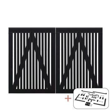 Plus dobbeltlåge Sendai sort inkl. beslag 200x140 cm