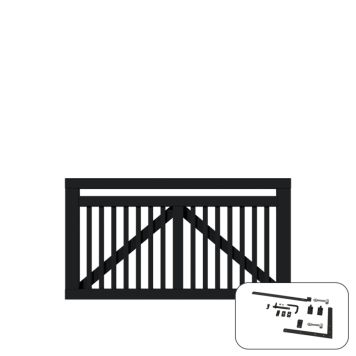 Plus enkeltlåge Linea sort inkl. beslag 150x80 cm