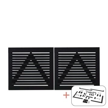 Plus dobbeltlåge Osaka sort inkl. beslag 200x93 cm