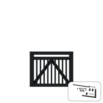 Plus enkeltlåge Linea sort inkl. beslag 100x80 cm