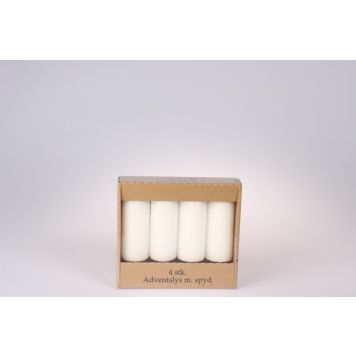 Adventsbloklys m/spyd hvid 4 stk.