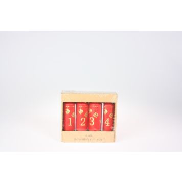 Adventsbloklys rød 4 stk.