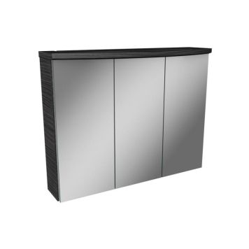 Camargue spejlskab akryl LED mørk eg 800x702x155 mm