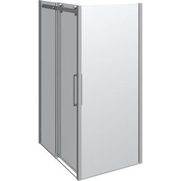 Scanbad brusevæg m/skydedør XXL Deluxe satin/klar – flere størrelser