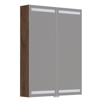 Scanbad spejlskab Level m/lys & elstik 80x60 cm - flere farver