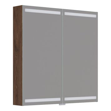 Scanbad spejlskab Level m/lys & elstik 80x80 cm - flere farver