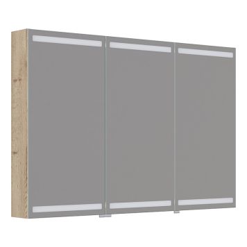 Scanbad spejlskab Level m/lys & elstik 80x120 cm - flere farver