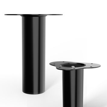 Møbelben sort stål Ø60 mm - flere højder