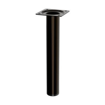 Møbelben sort poleret nikkel stål Ø30 mm - flere højder