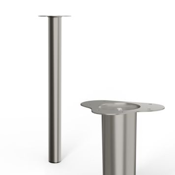 Møbelben børstet rustfri stål Ø60 mm - flere højder