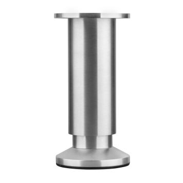 Møbelben børstet alu Ø38 justerbar - flere højder