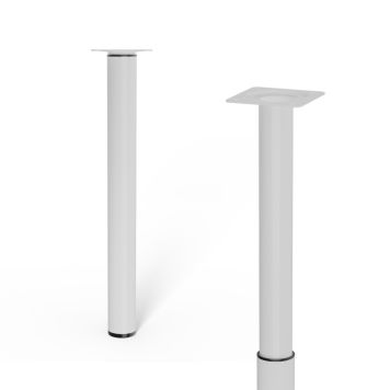 Møbelben justerbar hvid Ø30-60 mm - flere højder