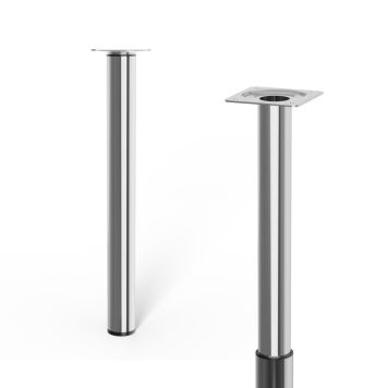 Møbelben justerbar krom Ø30-60 mm - flere højder