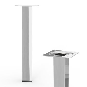 Møbelben firkantede krom stål 25x25 mm - flere højder