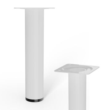 Møbelben Ø30 mm hvid stål - flere højder