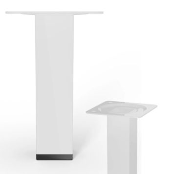 Møbelben firkantede hvid stål 25x25 mm - flere højder