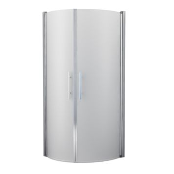 Camargue Skärgård brusehjørne buet mat glas/krom profil - flere størrelser