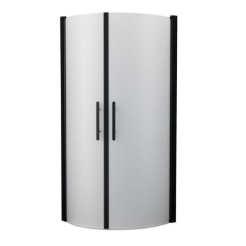 Camargue Skärgård brusehjørne buet mat glas/sort profil - flere størrelser