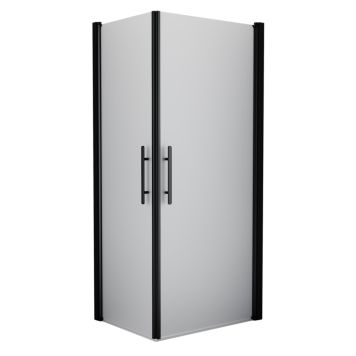 Camargue Skärgård brusehjørne lige mat glas/sort profil - flere størrelser