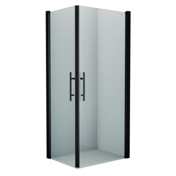 Camargue Skärgård brusehjørne lige klart glas/sort profil - flere størrelser