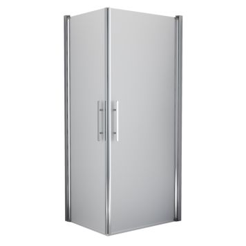 Camargue Skärgård brusehjørne lige mat glas/krom profil - flere størrelser