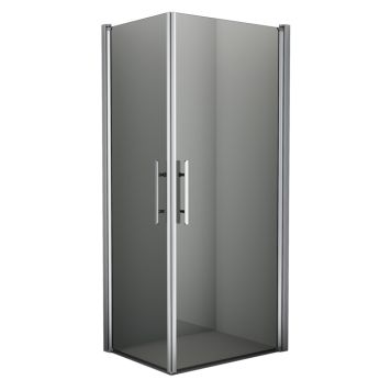 Camargue Skärgård brusehjørne lige røget glas/satin profil - flere størrelser