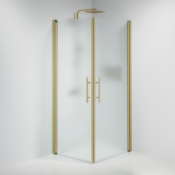 Camargue Skärgård brusehjørne lige mat glas/messing profil - flere størrelser