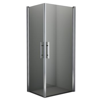 Camargue Skärgård brusehjørne lige røget glas/krom profil - flere størrelser