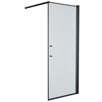 Camargue Skärgård brusevæg klart glas/sort profil H198 cm - flere bredder