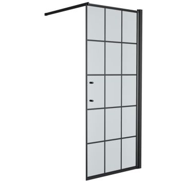 Camargue Skärgård brusevæg Frame sort/klar H198 cm - flere bredder