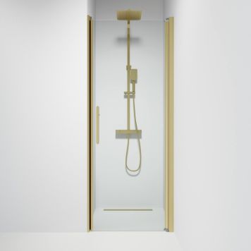 Camargue Skärgård brusedør klart glas/mat messing profil H198 cm - flere bredder