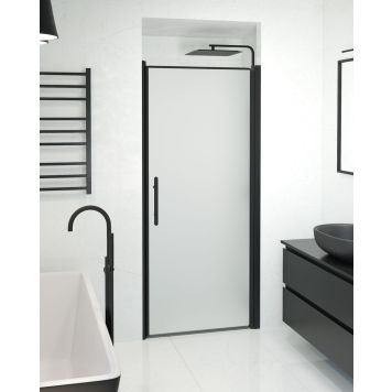 Camargue Skärgård brusedør mat glas/sort profil H198 cm - flere bredder